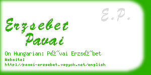 erzsebet pavai business card